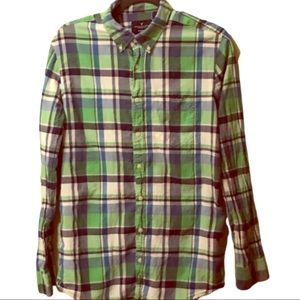 American Eagle G/B Plaid Long Sleeve Button Down